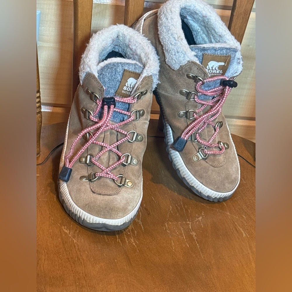 SOREL Out N About Plus Conquest Waterproof Ankle Boots Tan Suede Shearling 5 - Picture 8 of 8